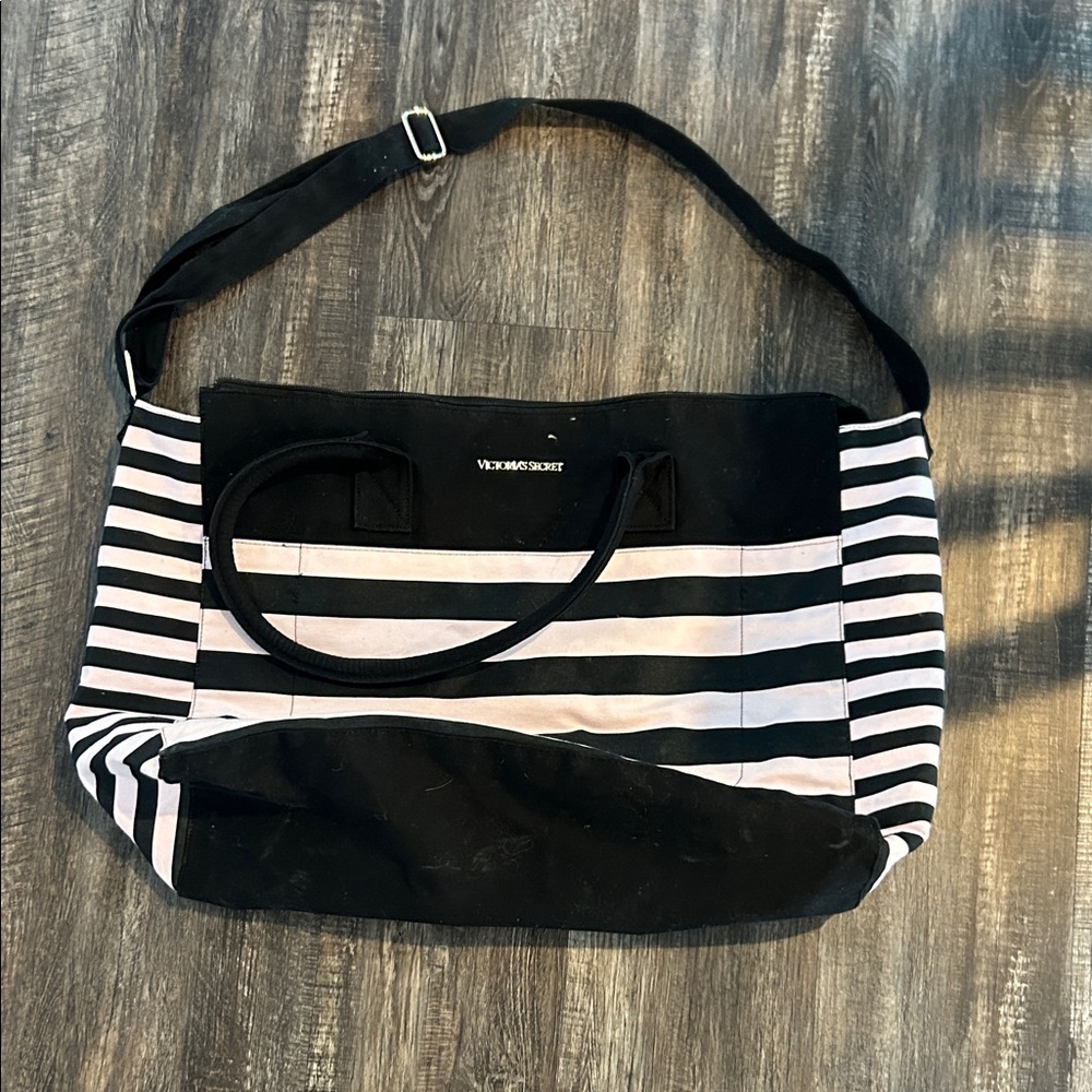 Victoria's Secret Striped Black and light pink  Tote
